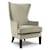 Bassett Whitney Contemporary Accent Chair with Curved Wing Design